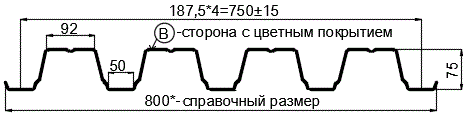 Фото: Профнастил Н75 х 750 - B (ПЭ-01-9003-0.7) в Ступино