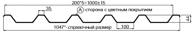 Фото: Профнастил С44 х 1000 - A (ПЭ-01-1014-0.45) в Ступино