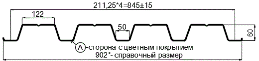 Фото: Профнастил Н60 х 845 - A (ПЭ-01-9003-0.9) в Ступино