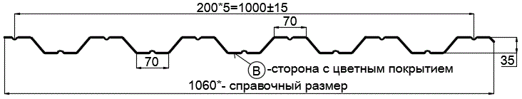 Фото: Профнастил НС35 х 1000 - B (VikingMP-01-6005-0.45) в Ступино