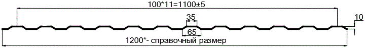 Фото: Профнастил оцинкованный МП10 х 1100 (ОЦ-01-БЦ-0.5) в Ступино