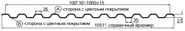 Фото: Профнастил С21 х 1000 - A (ECOSTEEL_MA_Д-12-Античный Дуб-0.45) в Ступино