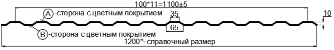 Фото: Профнастил МП10 х 1100 - B (ECOSTEEL_MA_Д-12-Античный Дуб-0.45) в Ступино