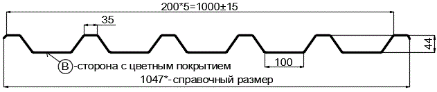 Фото: Профнастил С44 х 1000 - B (VikingMP-01-7016-0.45) в Ступино