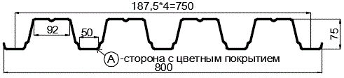 Фото: Профнастил Н75 х 750 - A (ПЭ-01-1015-0.7) в Ступино