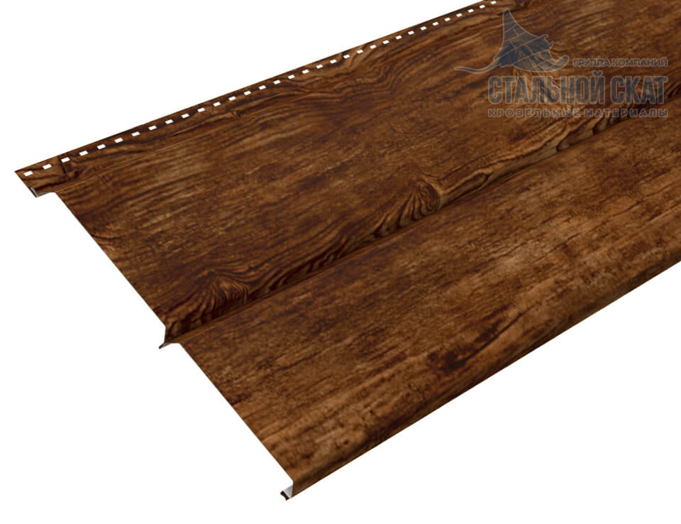 Сайдинг Lбрус-XL-14х335 (ECOSTEEL-01-МореныйДуб-0.5)
