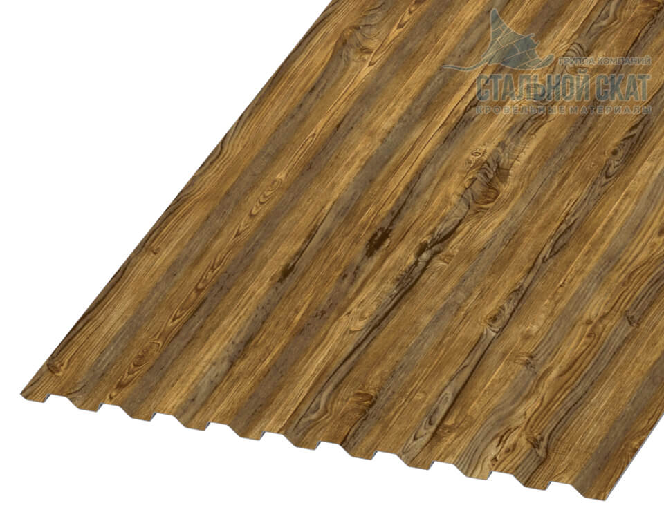 Профнастил С21 х 1000 - B (ECOSTEEL_T-01-Золотой Дуб-0.5)