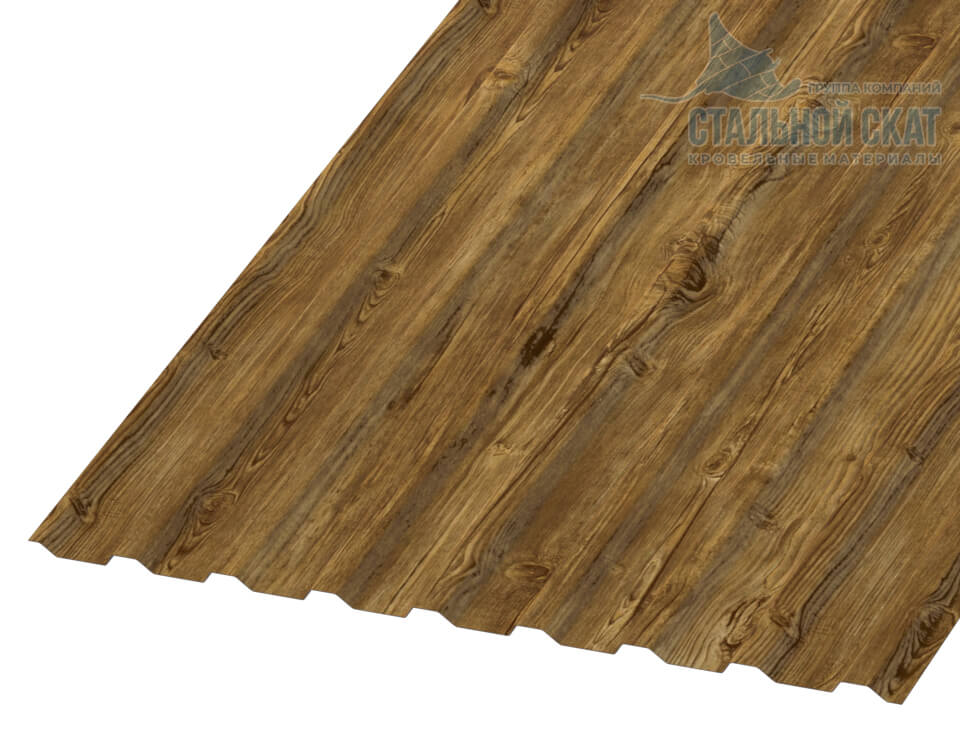 Профнастил МП20 х 1100 - B Двусторонний (ECOSTEEL_T_Д-01-Золотой Дуб-0.5)