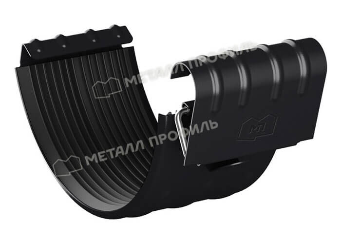 Соединитель желоба D125 GS lite (ПЭД-01-9005\9005-0.6)